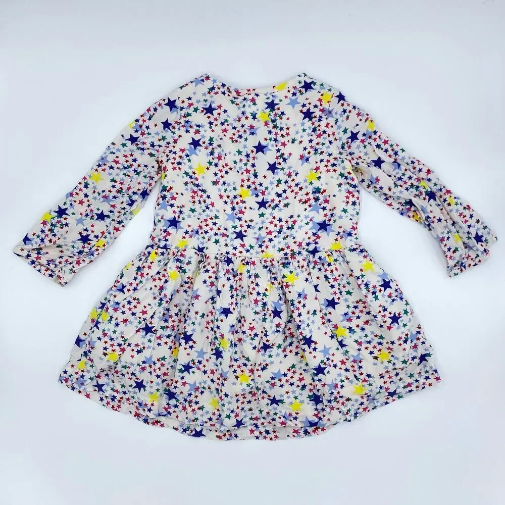 GAP Girl's Multicolor Stars Print Long Sleeve Dress Size 3YO